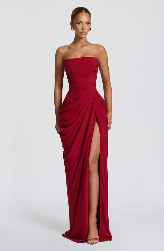 VESTIDO LARGO | CYRA ROJO