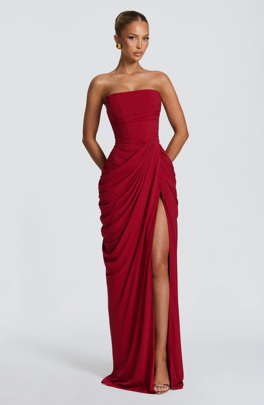 VESTIDO LARGO | CYRA ROJO