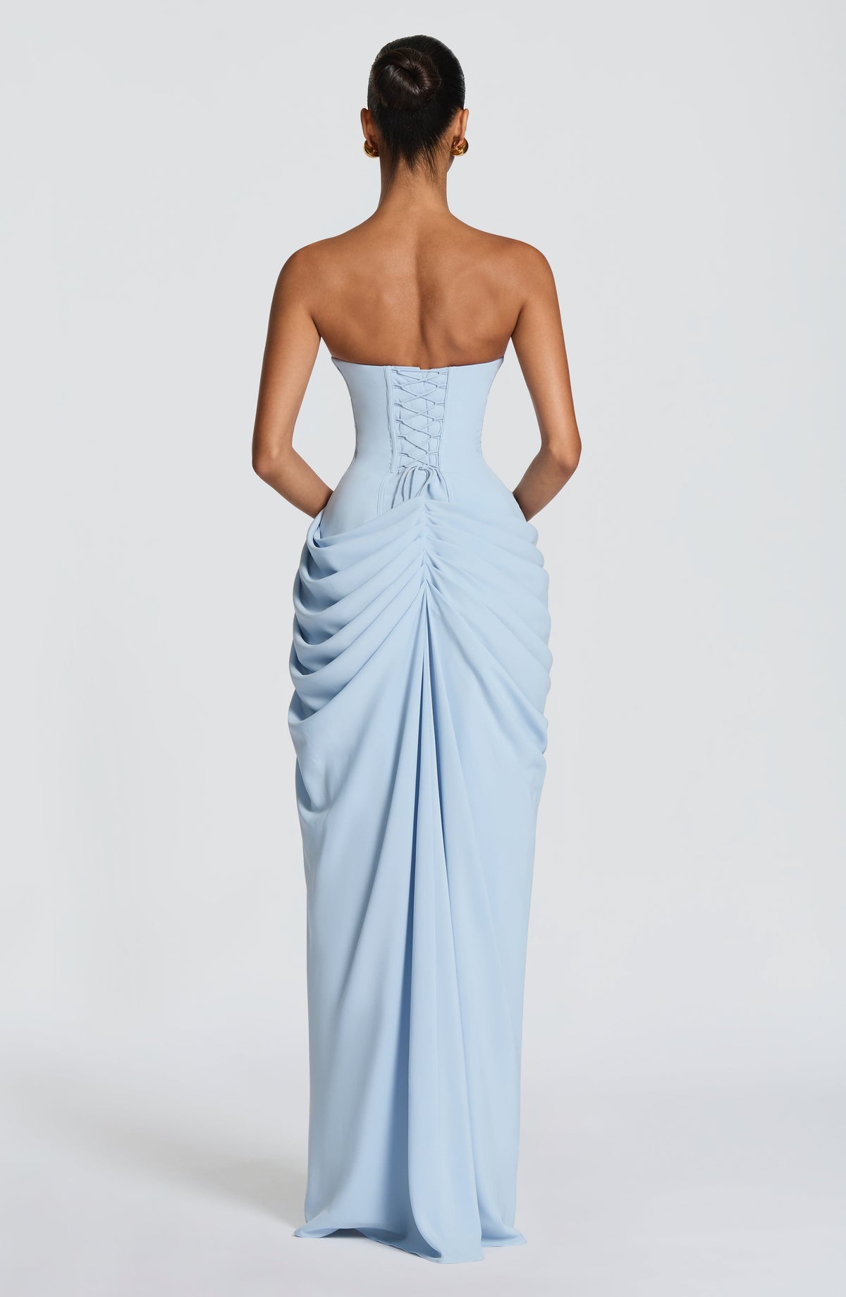 VESTIDO LARGO | CYRA AZUL GLACIAR