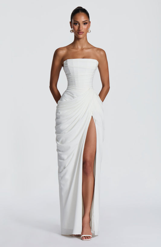 VESTIDO LARGO | CYRA MARFIL