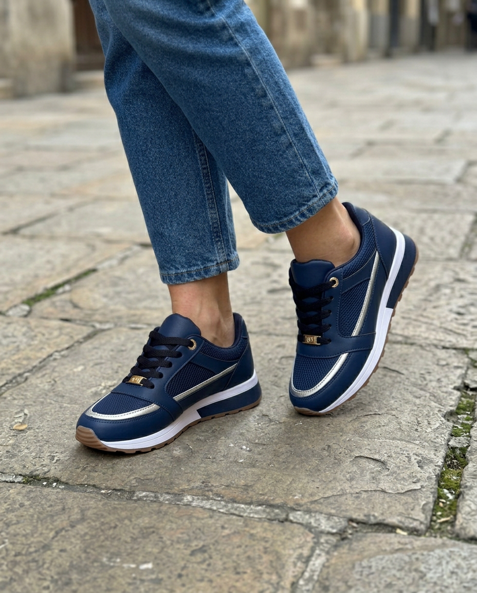 ZAPATILLAS | RIBETE METALIZADO