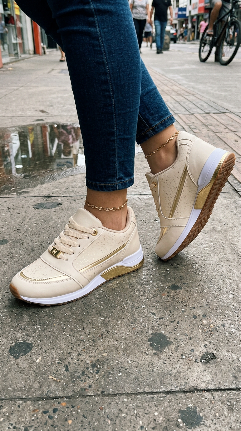 ZAPATILLAS | RIBETE METALIZADO