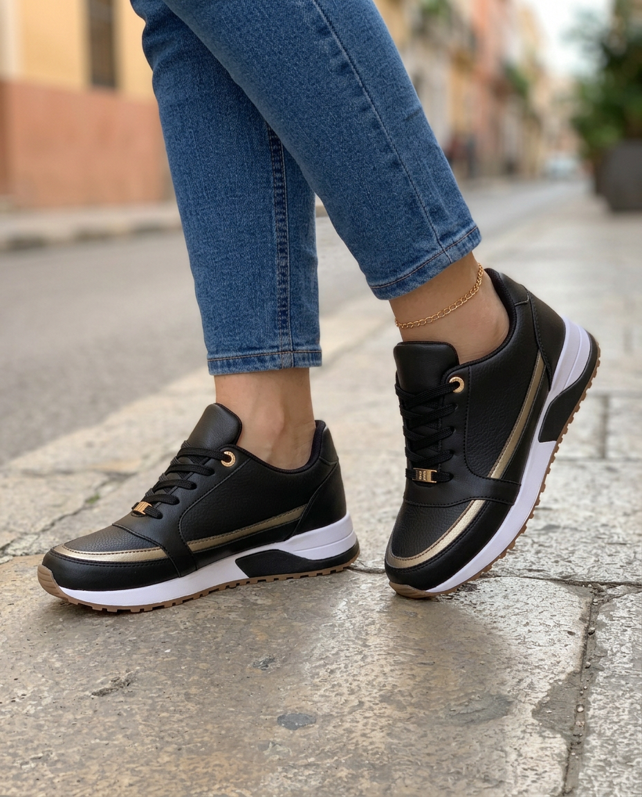 ZAPATILLAS | RIBETE METALIZADO