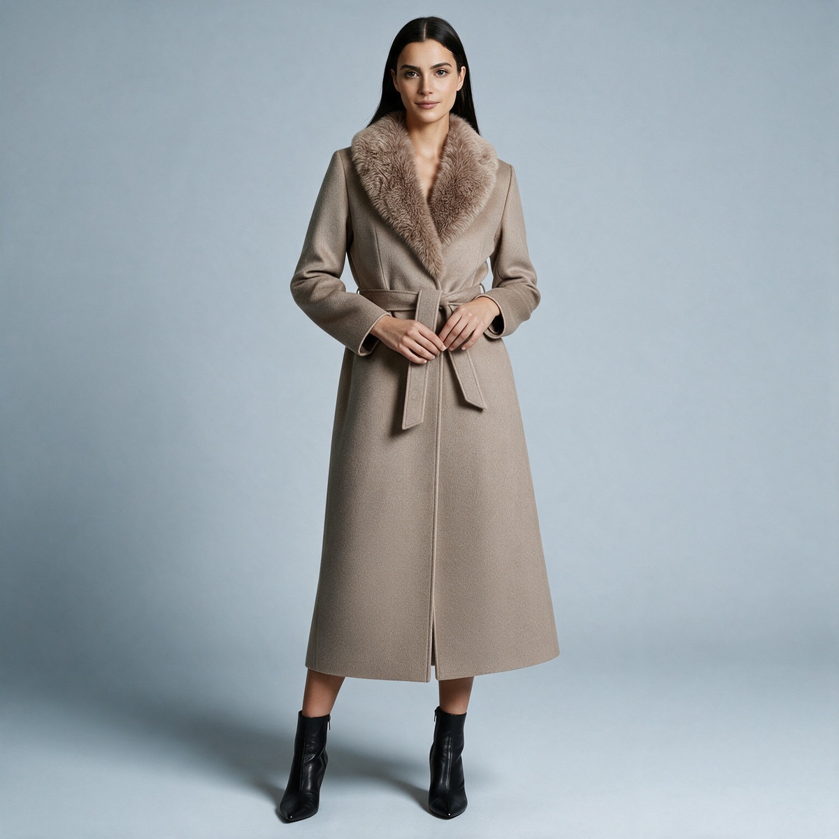ABRIGO DE LANA | CUELLO DE PIEL