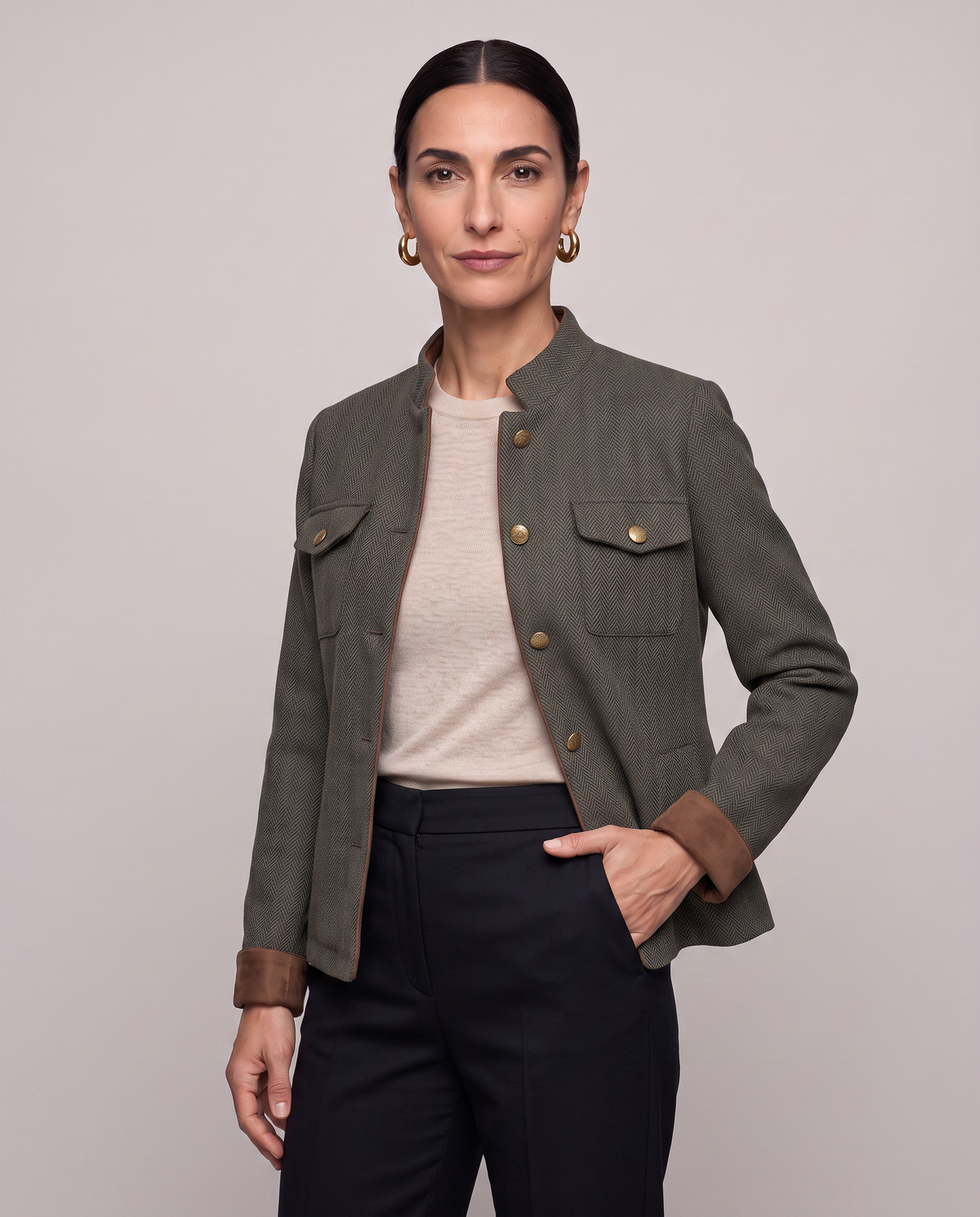 CHAQUETA CORTA | VERDE MILITAR