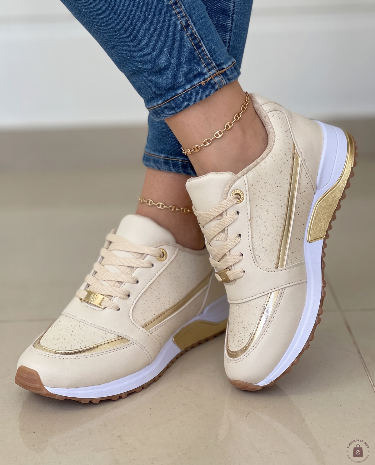 ZAPATILLAS | RIBETE METALIZADO