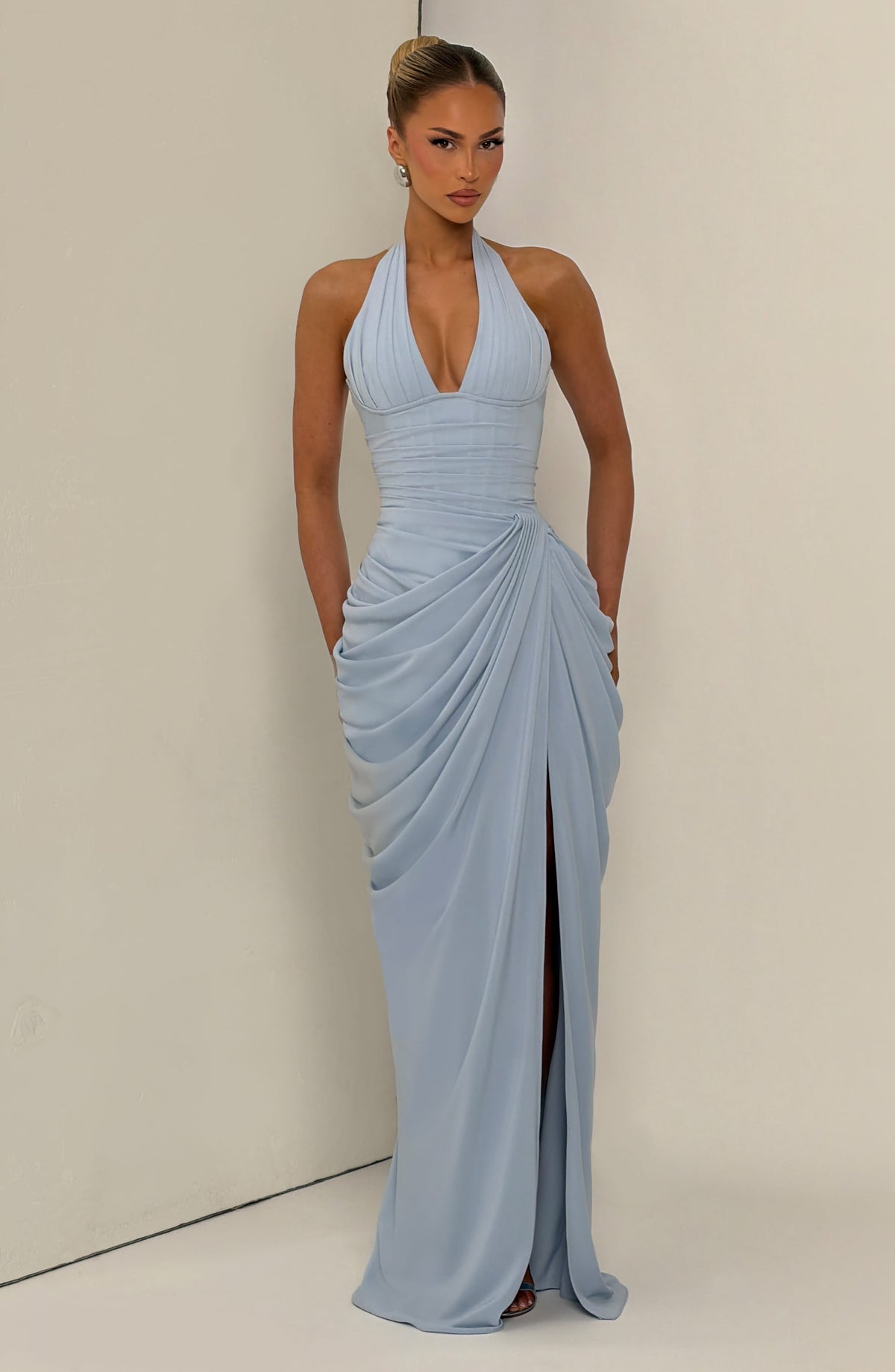VESTIDO LARGO | MINETTE AZUL GLACIAR